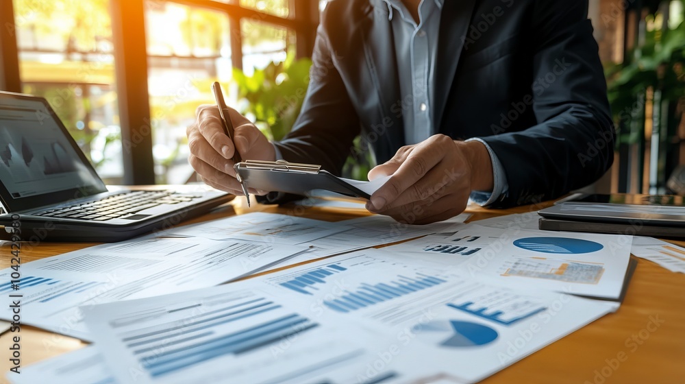 A businessman reviewing contract documents, managing agreements, and overseeing business cooperation, finalizing contract approval and confirmation A businessman reviewing contract documents, managing agreements, and overseeing business cooperation, finalizing contract approval and confirmation
