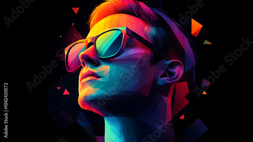 Colorful geometric portrait...