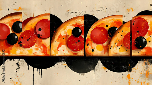 Colorful abstract pizza art...