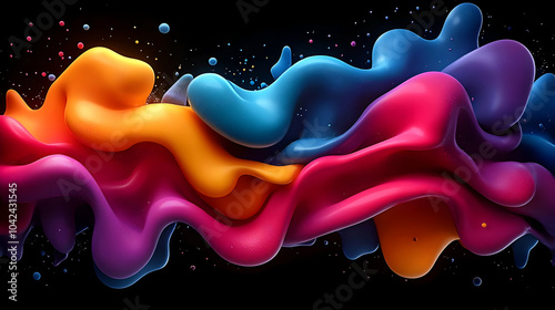 Vibrant abstract fluid shap...