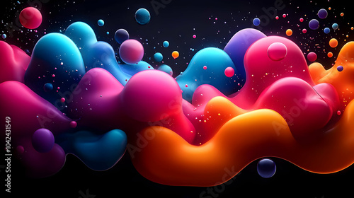 Vibrant abstract compositio...