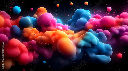 Abstract colorful clouds in...