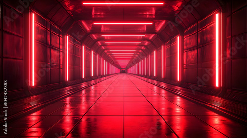Futuristic corridor illumin...
