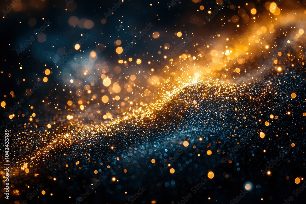 Abstract Background with Golden and Blue Glitter Abstract Background with Golden and Blue Glitter