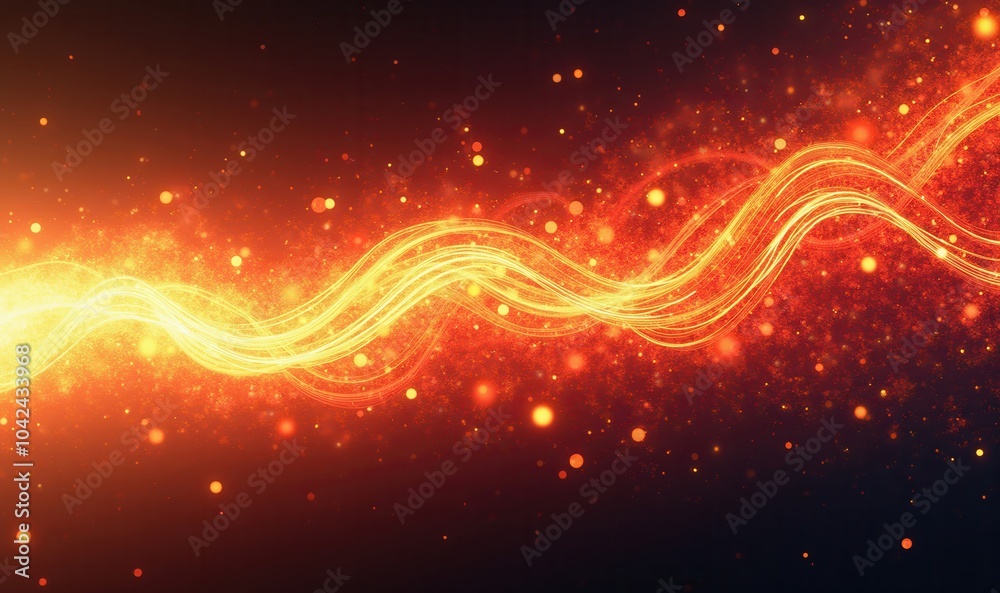 Fototapeta premium Vibrant glowing waves of energy, perfect for backgrounds, digital designs, or technology themes.