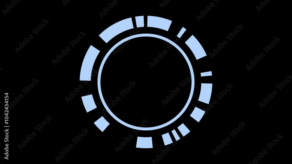 Target HUD element blue rings pulsating seamless loop alpha channel 3d render. Display loading data, analysing, moving graph frame, HUD circle interface. Futuristic HUD targeting, infographic Target HUD element blue rings pulsating seamless loop alpha channel 3d render. Display loading data, analysing, moving graph frame, HUD circle interface. Futuristic HUD targeting, infographic