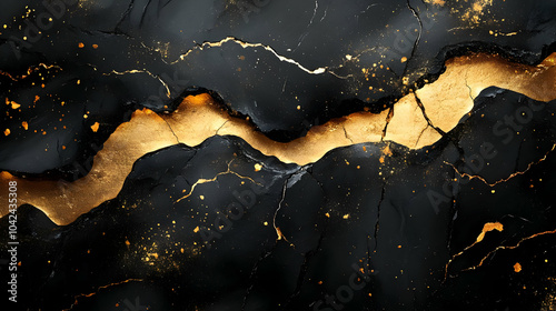Abstract black and gold tex...