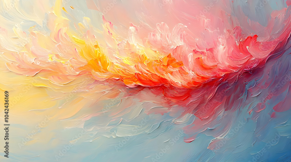 Fototapeta premium Abstract painting with vibrant colors blending harmoniously.