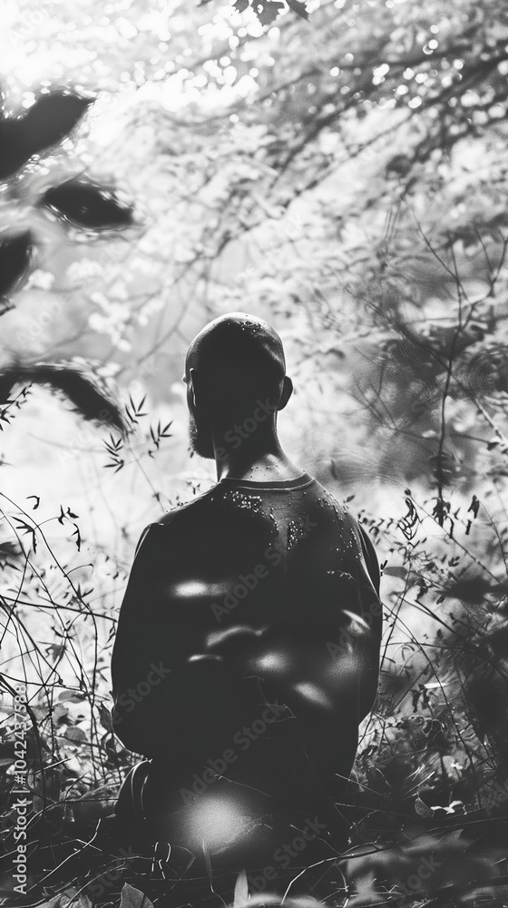 Silhouette of a Man in a Forest Silhouette of a Man in a Forest