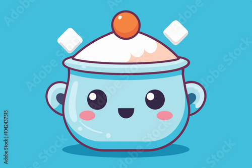 Cute Sugar Bowl smile vector asrt illustration