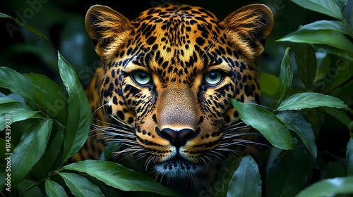 A close-up of a leopard's f...