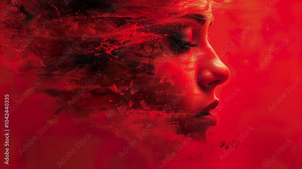 Abstract Portrait of a Woman in Red Abstract Portrait of a Woman in Red