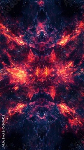 Psychedelic Neon Wallpaper With Dark Amber and Red Hues for a Vibrant Mobile Phone Background. Generative AI