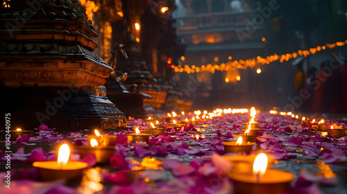 A serene scene with candles...