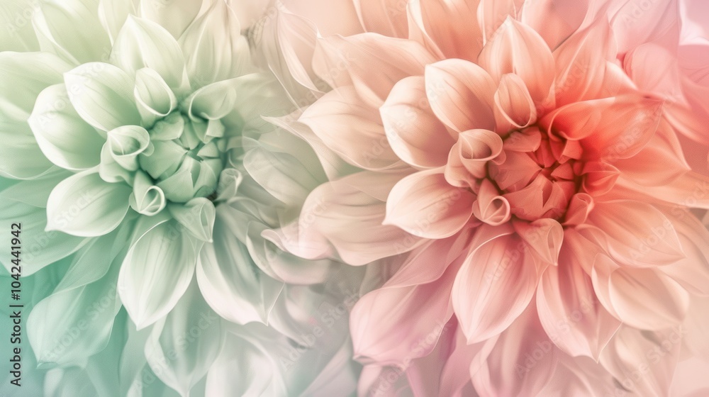 Fototapeta premium Close-up of Two Delicate Dahlias