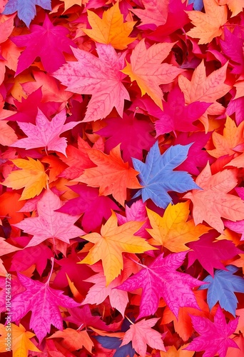 Autumn leaves lying on the floor