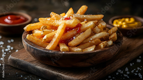 A bowl of golden French fri...