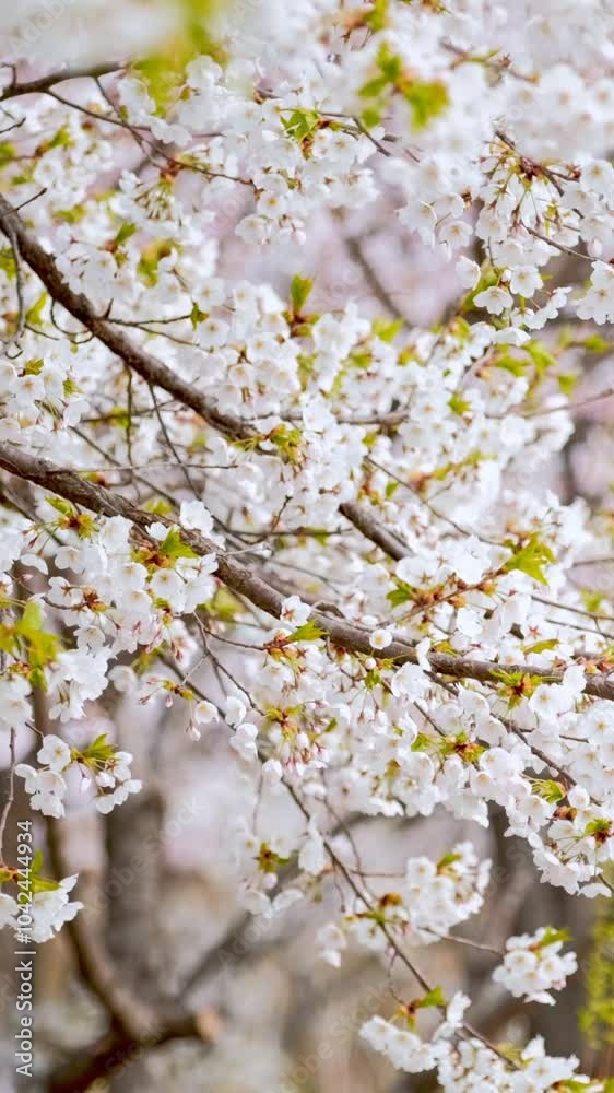 Blooming sakura cherry blossom close up background in spring, South Korea Blooming sakura cherry blossom close up background in spring, South Korea