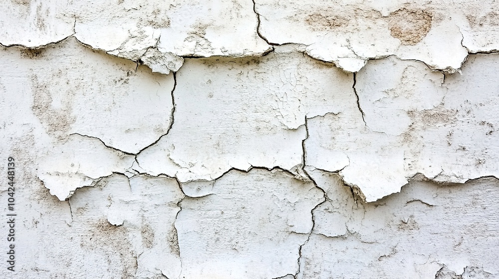 Obraz premium Cracked White Wall Texture for Background Use
