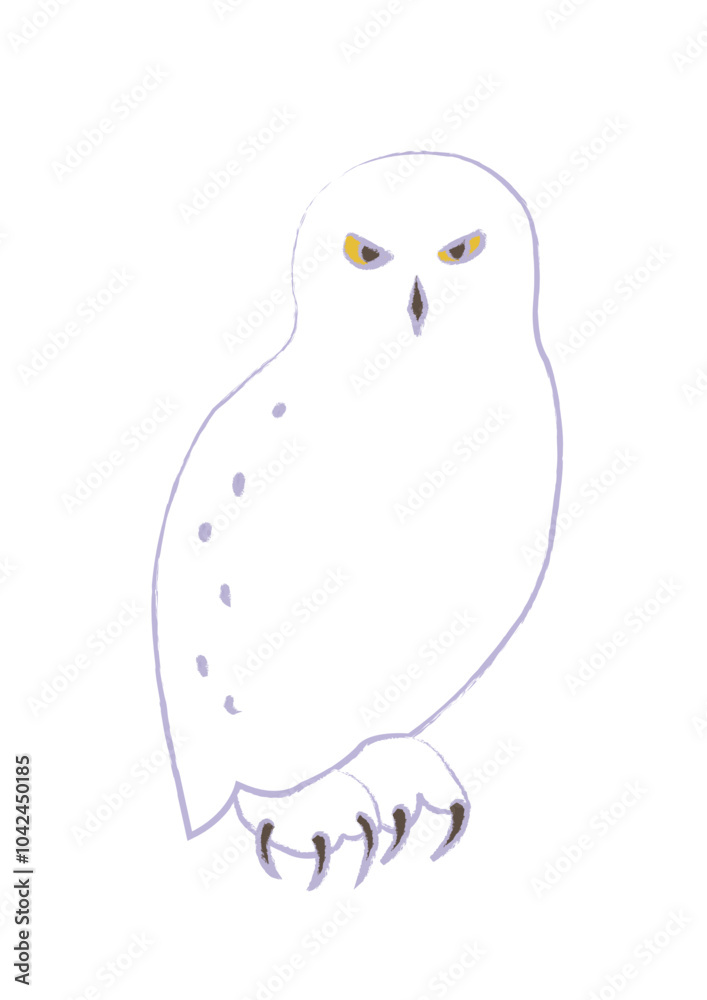 Fototapeta premium 白フクロウのイラスト