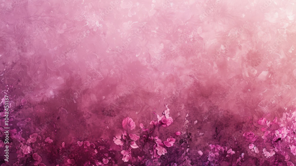 Fototapeta premium Abstract Pink Background with Floral Accents