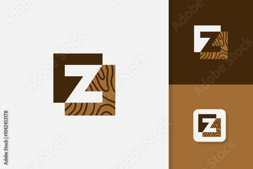 z letter wood logo design vector template
