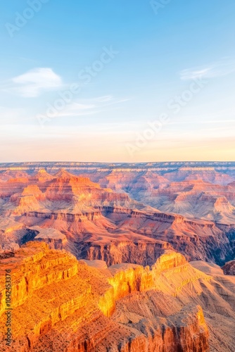 A breathtaking view of a canyon at sunset, showcasing natural beauty.