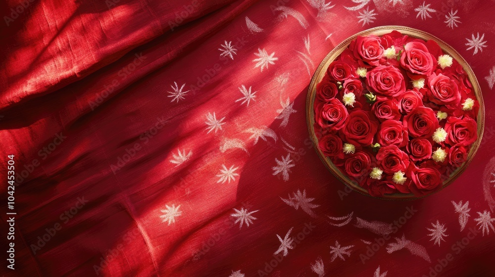Fototapeta premium Elegant Red Roses on a Vibrant Background