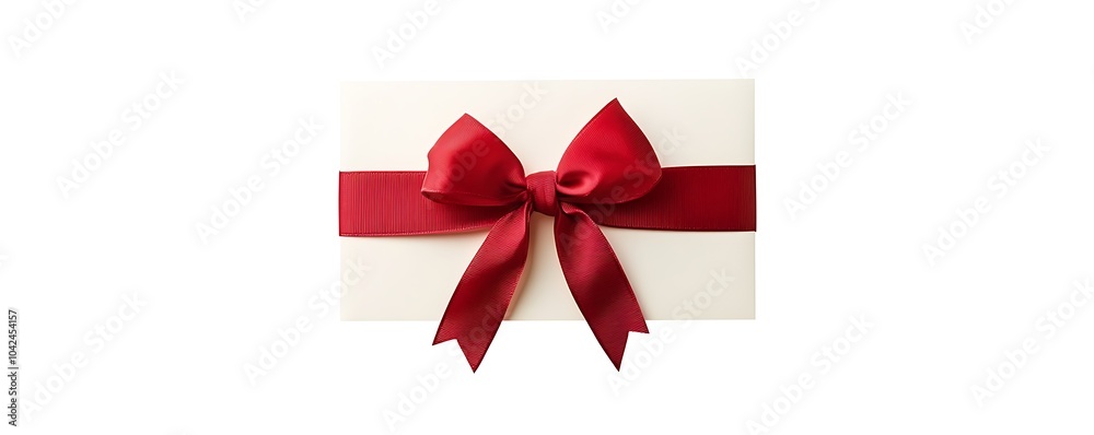 A blank gift card wrapped in a red ribbon, perfect for holiday greetings, isolated for easy use. A blank gift card wrapped in a red ribbon, perfect for holiday greetings, isolated for easy use.