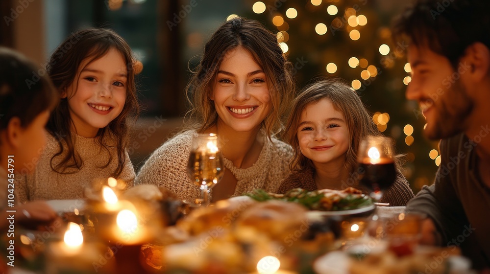 En la Navidad familiar los niños posan sonriente ante las cámaras y en la cena de Navidad bajo las luces del arbolito. En la Navidad familiar los niños posan sonriente ante las cámaras y en la cena de Navidad bajo las luces del arbolito.