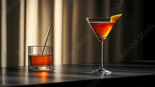 Elegant cocktails on a tabl...