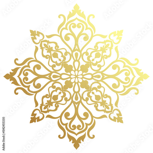golden gradient flower mandala Abstract flowers for decorating new year greeting cards