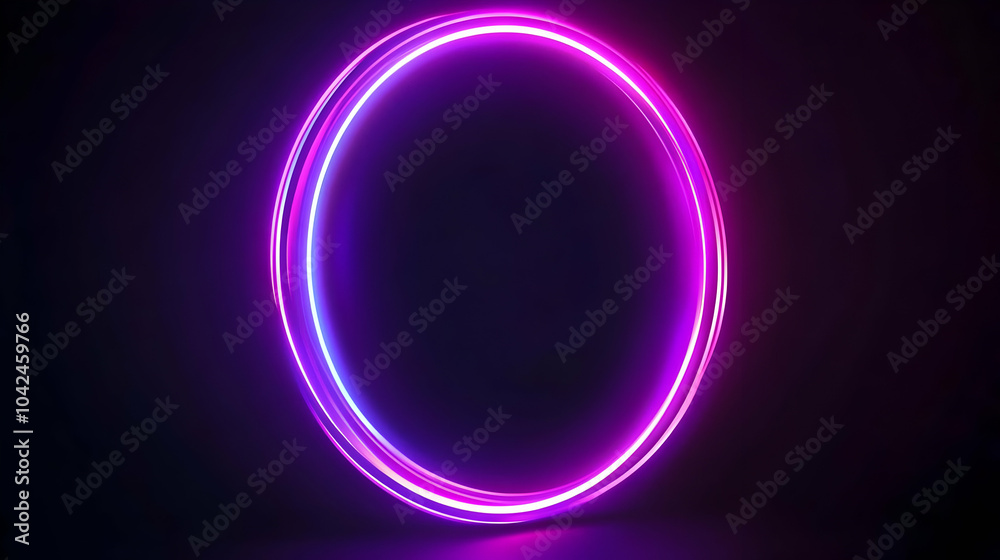 Obraz premium Glowing Purple Circle on Black Background