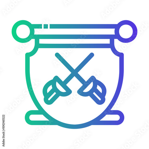 fencing badges Line Gradient Icon