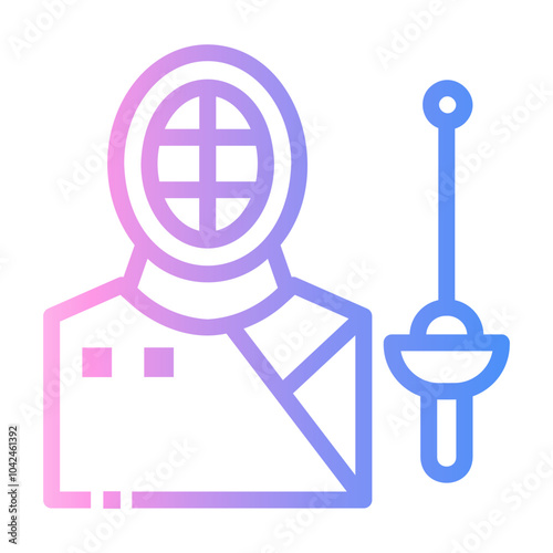 fencing Line Gradient Icon