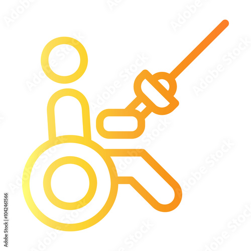 disability fencing Line Gradient Icon photo