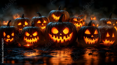 A spooky display of carved ...