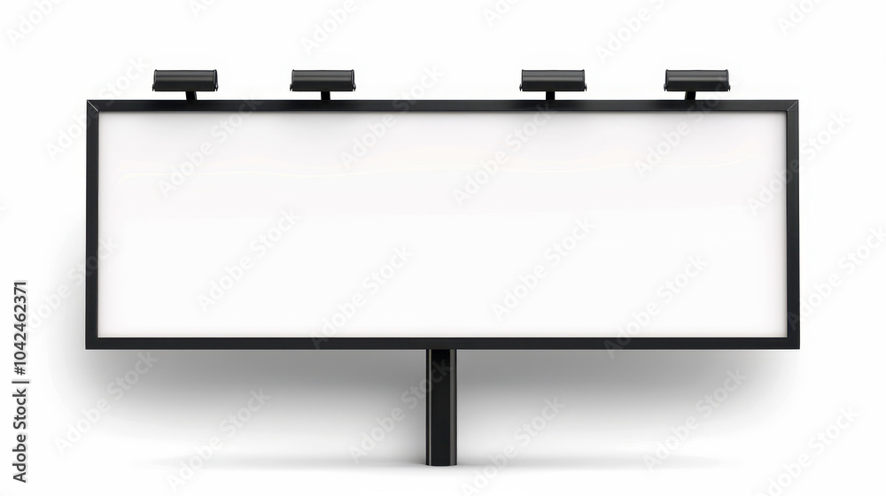 Naklejka premium A clear, empty billboard ready for your ad campaign, featuring a sleek design for maximum impact on a white backdrop.
