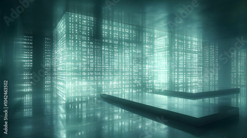 Futuristic digital space wi...