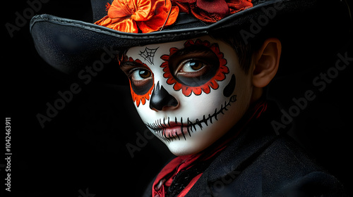 A young boy in a sombrero w...