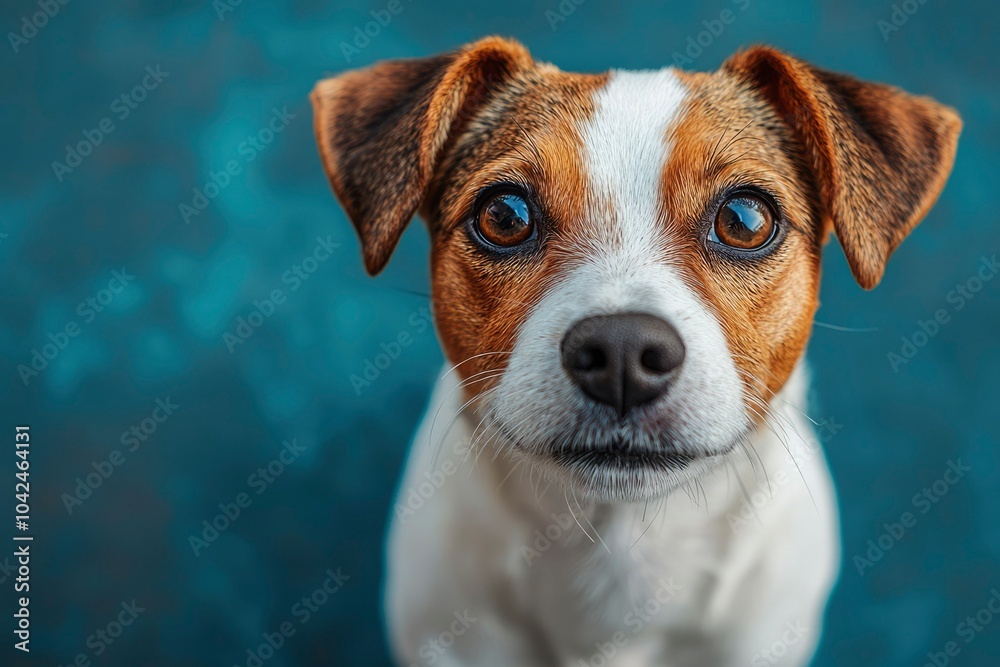 Close-up Portrait of a Jack Russell Terrier with Brown and White Fur Close-up Portrait of a Jack Russell Terrier with Brown and White Fur