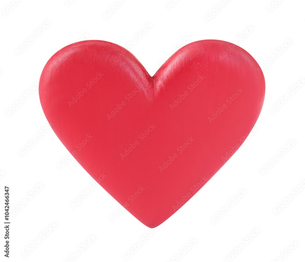 One red decorative heart isolated on white One red decorative heart isolated on white