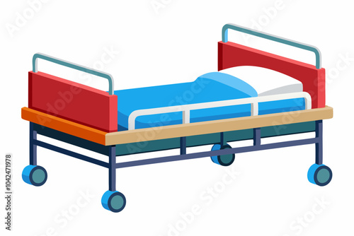  hospital bed isolated vector art illustration