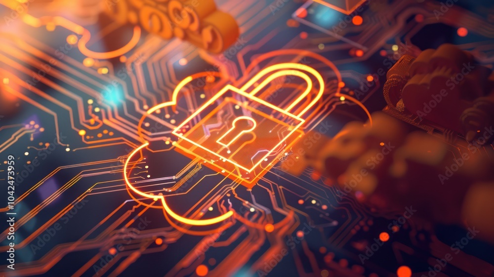 Fototapeta premium Cybersecurity - Digital Data Security