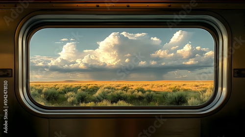 Scenic view from a train wi...