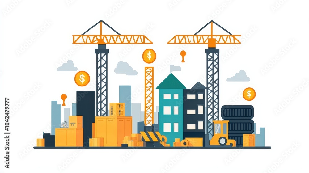 Obraz premium Construction and Capital Expenditure Visualization