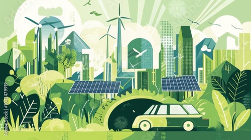Sustainable Future City: Embracing Green Energy and Eco-Friendly Living