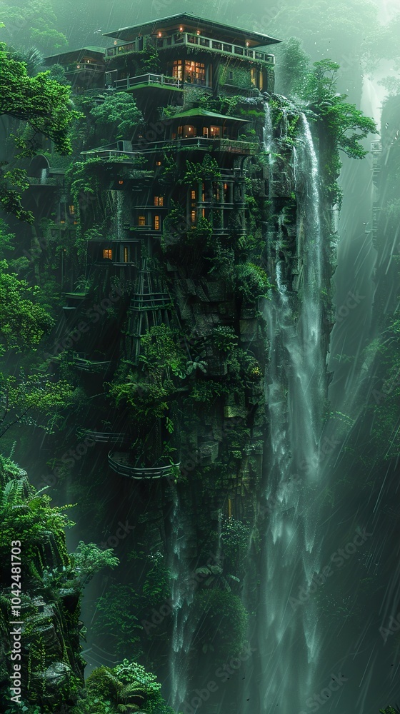 Waterfall House: A Hidden Oasis in the Lush Jungle Waterfall House: A Hidden Oasis in the Lush Jungle