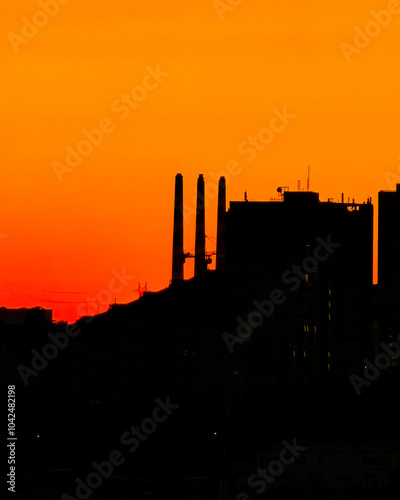 sunset in the city