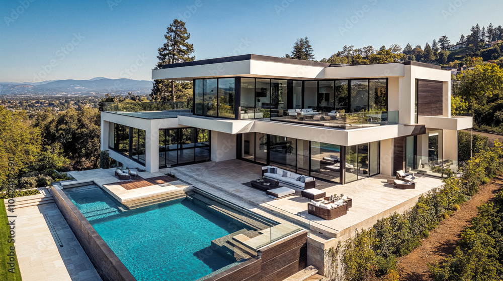 Fototapeta premium Luxury Modern Vacation Home Atherton California